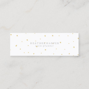 Tarjeta de visita - blanco del oro de los puntos