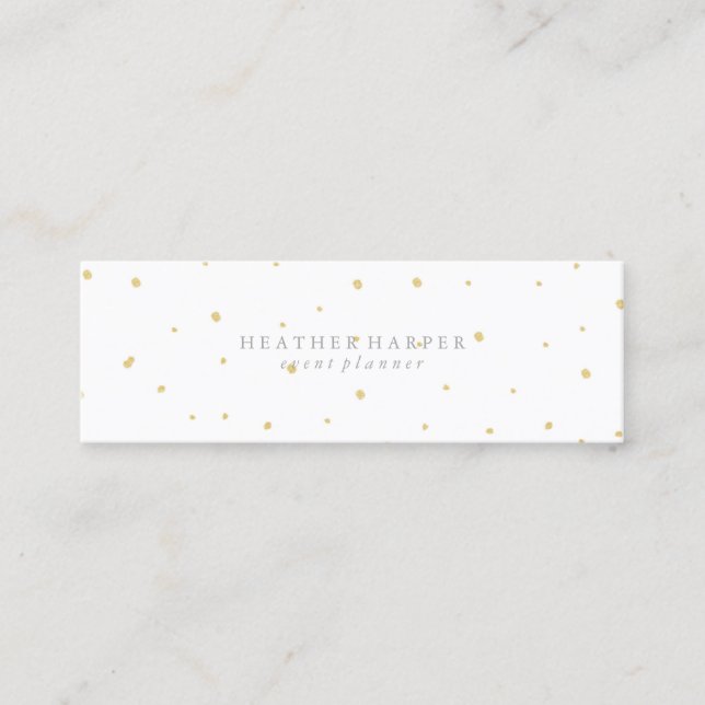 Tarjeta de visita - blanco del oro de los puntos (Anverso)