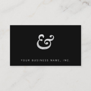 Tarjeta De Visita Blanco del signo "&" del itálico intrépido de