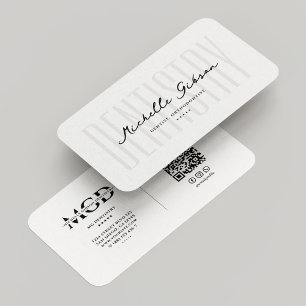 Tarjeta De Visita Blanco elegante estético estético dentítico estéti