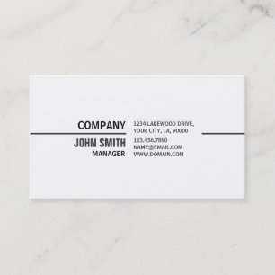 Tarjeta De Visita Blanco elegante llano profesional de las