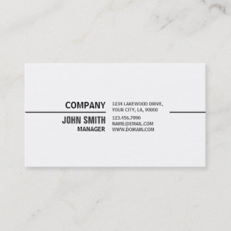 Tarjeta De Visita Blanco elegante llano profesional de las