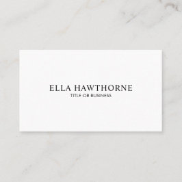 Tarjeta De Visita Blanco Elegante Negro Moderno
