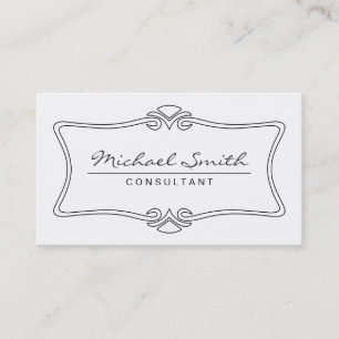 Tarjeta De Visita Blanco elegante profesional del art déco del