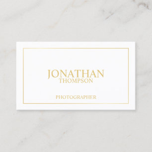 Tarjeta De Visita Blanco elegante profesional y oro