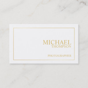 Tarjeta De Visita Blanco elegante profesional y oro