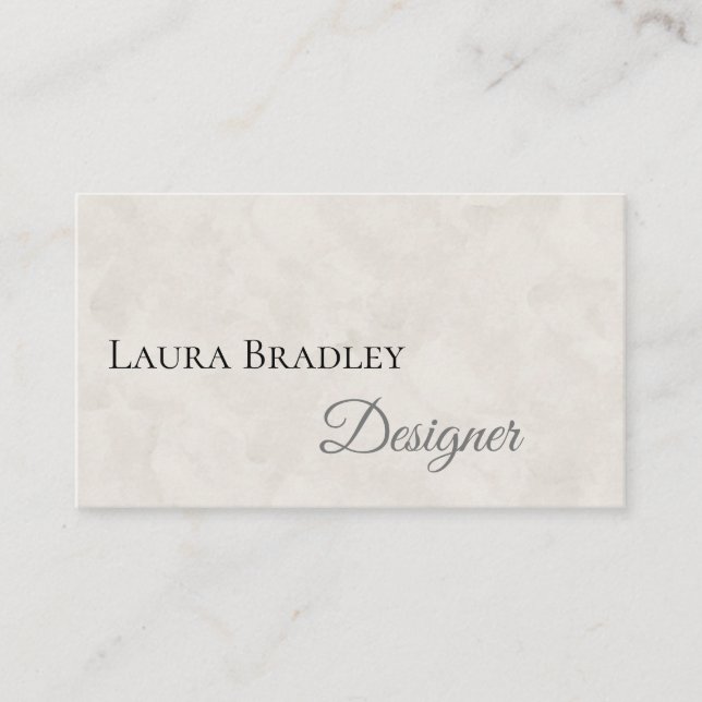 Tarjeta De Visita Blanco Elegante Simple Con Guión Negro (Anverso)