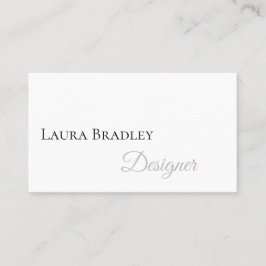 Tarjeta De Visita Blanco Elegante Simple Con Guión Negro