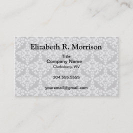 Tarjeta De Visita Blanco femenino en Damasco negro