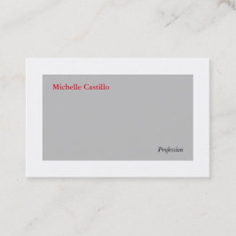 Tarjeta De Visita Blanco gris claro rojo negro Minimalista moderno