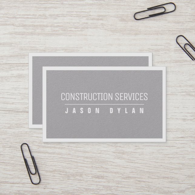 Tarjeta De Visita Blanco gris enmarcado inspirado muebles de madera (Anverso/Reverso In Situ)