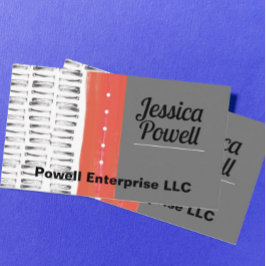 Tarjeta De Visita blanco gris patrón y moda moderna naranja artístic