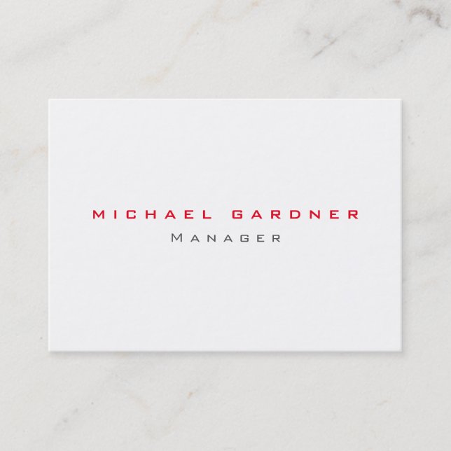 Tarjeta De Visita Blanco gris rojo exclusivo privado (Anverso)