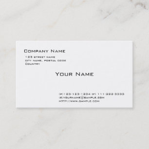 Tarjeta De Visita blanco liso