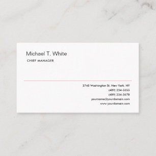 Tarjeta De Visita Blanco Liso Moderno Minimalista Profesional