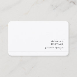 Tarjeta De Visita Blanco Minimalista de la Llanta de Seda Premium