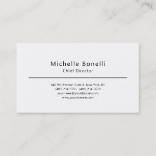 Tarjeta De Visita Blanco Minimalista moderno y sencillo profesional