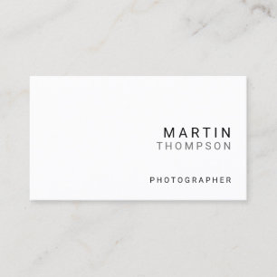 Tarjeta De Visita Blanco Minimalista profesional