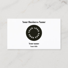Tarjeta De Visita Blanco moderno Añadir tu logotipo con código QR