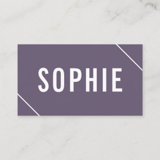Tarjeta De Visita Blanco morado minimalista, sencillo, elegante y el
