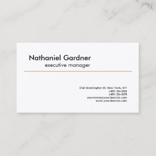 Tarjeta De Visita Blanco Naranja Minimalista moderno y creativo