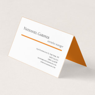 Tarjeta De Visita Blanco Naranja Minimalista moderno y creativo