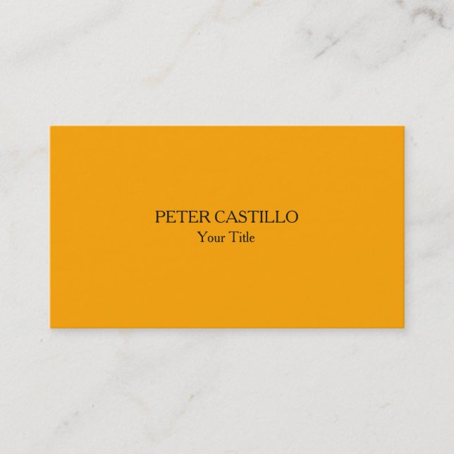 Tarjeta De Visita Blanco Naranja Minimalista y sencillo (Anverso)