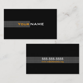 Tarjeta De Visita Blanco Naranja negro moderno
