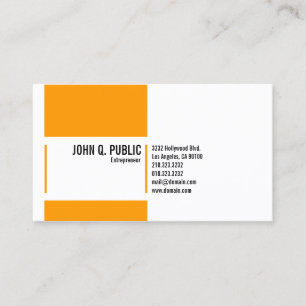 Tarjeta De Visita Blanco Naranja simple
