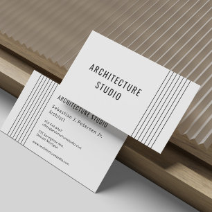Tarjeta De Visita Blanco negro arquitecto profesional diseñador mode