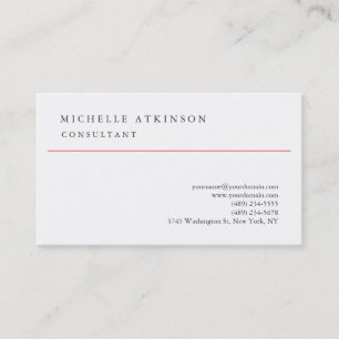Tarjeta De Visita Blanco Negro Clásico Elegante Profesional de la ll