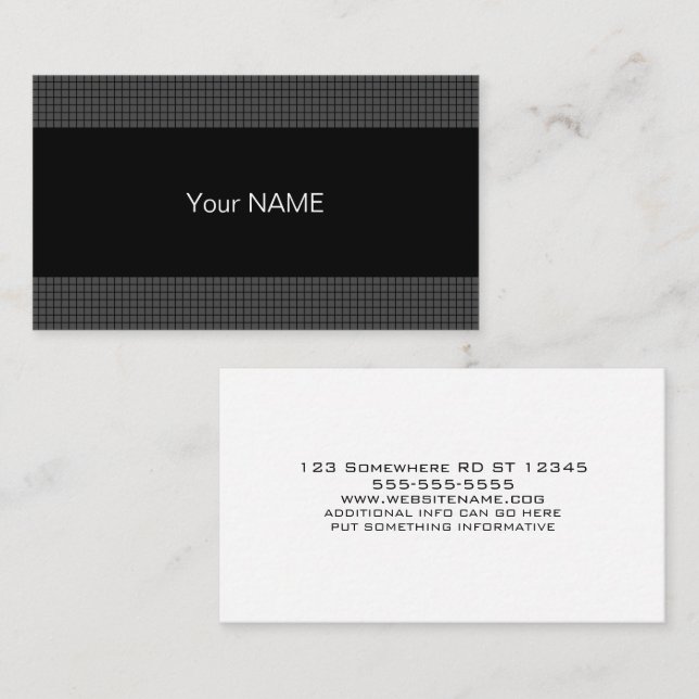 Tarjeta De Visita Blanco negro contemporáneo y gris (Anverso / Reverso)