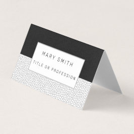 Tarjeta De Visita Blanco negro de vidrio manchado