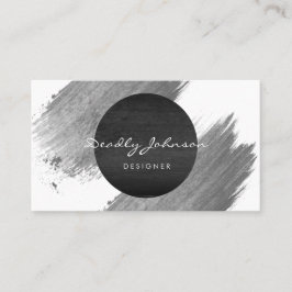 Tarjeta De Visita Blanco negro elegante del extracto moderno de la