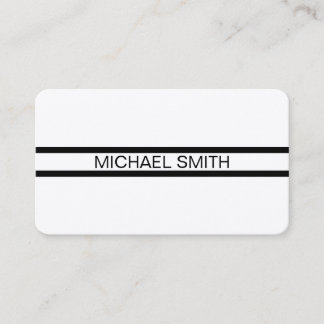 Tarjeta De Visita Blanco negro elegante profesional