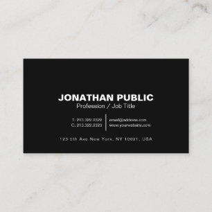 Tarjeta De Visita Blanco negro elegante profesional moderno