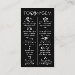 Tarjeta De Visita Blanco negro físico Gema de dientes impreso despué