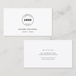 Tarjeta De Visita Blanco negro Minimalista