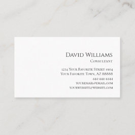 Tarjeta De Visita Blanco negro Minimalista