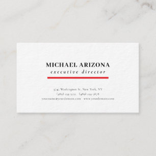 Tarjeta De Visita Blanco Negro Minimalista Simple Plano Premium Grue