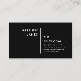 Tarjeta De Visita Blanco negro mínimo simple y moderno