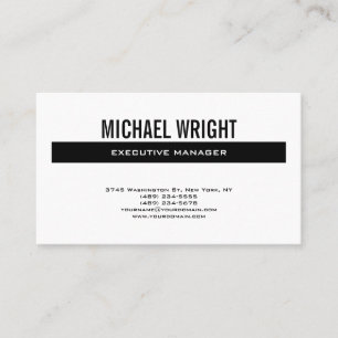 Tarjeta De Visita Blanco negro moderno simple Minimalista