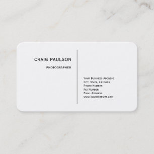 Tarjeta De Visita Blanco negro negro moderno Minimalista