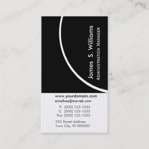 Tarjeta De Visita Blanco negro profesional lujoso elegante exclusivo