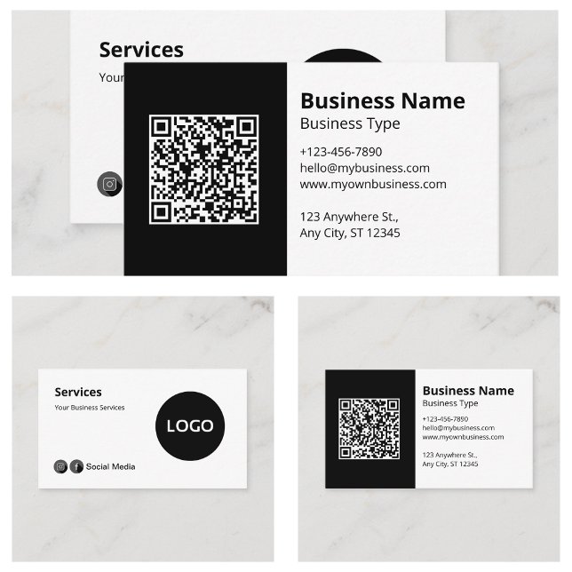 Tarjeta De Visita Blanco negro profesional moderno (Modern Professional Black White Business Cards
)