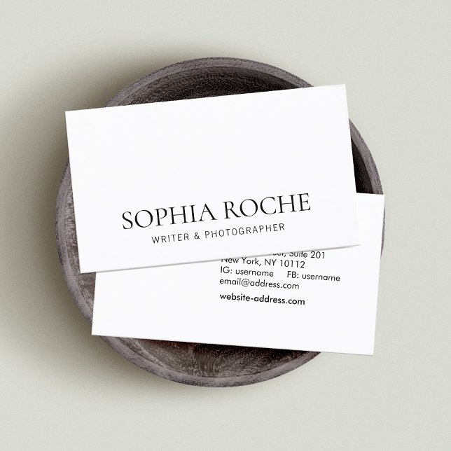 Tarjeta De Visita Blanco negro profesional simple (Subido por el creador)