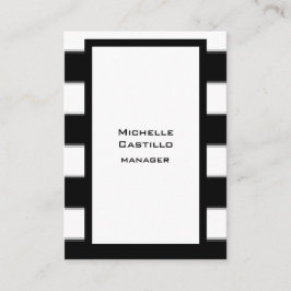 Tarjeta De Visita Blanco negro vertical rayado llano moderno