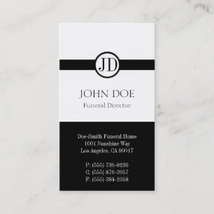 Tarjeta De Visita Blanco pendiente del director de funeraria