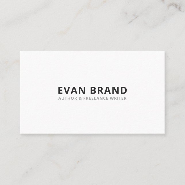 Tarjeta De Visita Blanco plano profesional minimalista (Anverso)