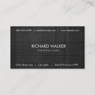 Tarjeta De Visita Blanco profesional elegante de madera negra